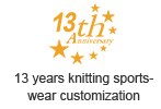 13 years knitting sportswear customization